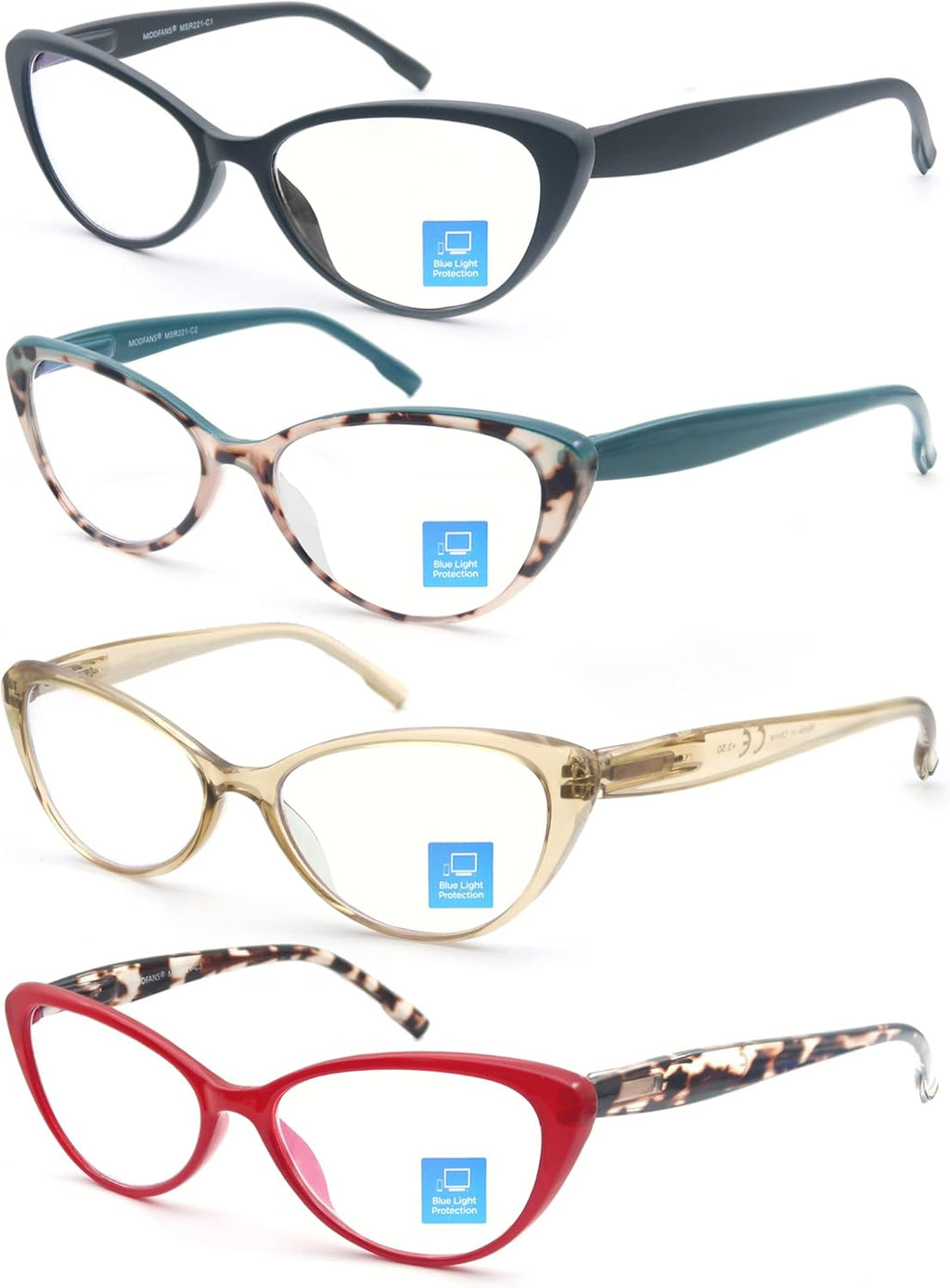 MODFANS Blue Light Reading Glasses for Women 2.25 Ladies Readers Spring Hinges,Anti Glare UV Eyestrain,Computer Eyeglasses Women