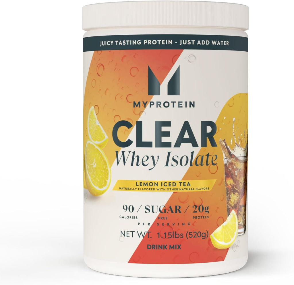 Myprotein Clear Whey Isolate Protein Powder, 20 Servings (1.1lbs) Lemon Ice Tea, 20g Protein per Serving, Naturally Flavored Drink Mix, Daily Protein Intake for Superior Performance