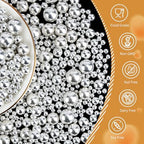 Silver Pearl Sprinkles,Edible Pearl Sugar Sprinkle for Cake Decorating,130g/4.58oz Mix Size,Festival Baking Edible Cake Decorations,Cupcake Toppers,Cookie Decorating Donuts Ice Cream Toppings,Wedding Birthday Party Valentine's Day Easter Supplies