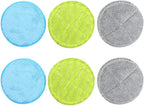 GSHLLO 6 Pcs Reusable Mop Refill Pads Microfibre Cleaning Mop Pads Small Floating Mop Pads Round Electric Mop Heads Wet Floor Mop Pads for Home