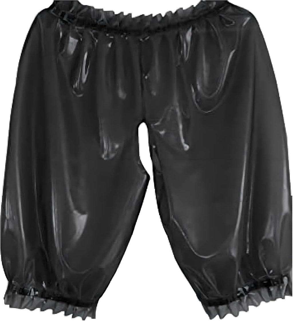Black Sexy Boxer Latex Pants Rubber Shorts Lingerie Party Role Playing