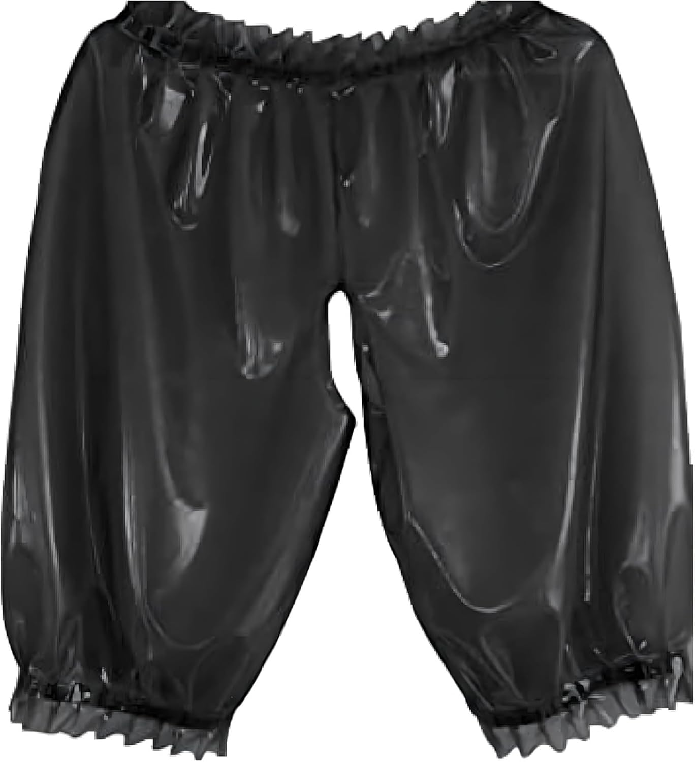 Black Sexy Boxer Latex Pants Rubber Shorts Lingerie Party Role Playing