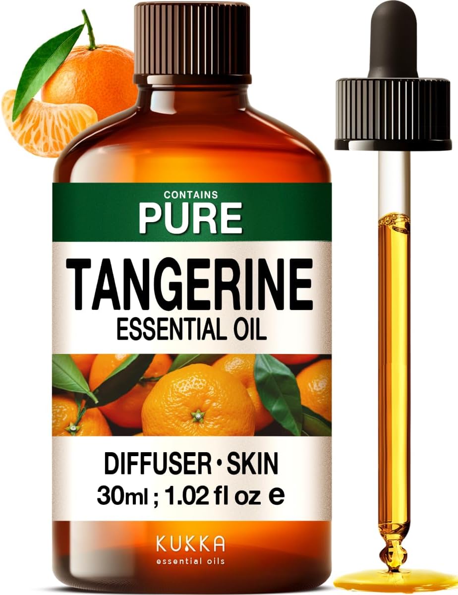 100% Pure Tangerine Oil - 1 Fl Oz Tangerine Essential Oil for Hair, Skin, Diffuser, Aromatherapy & DIY Soap Making Scent