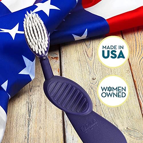 RADIUS Toothbrush Flex Brush BPA Free & ADA Accepted Designed to Improve Gum Health & Reduce Gum Issues - Right Hand - Purple/Watermelon/Mint - Pack of 3