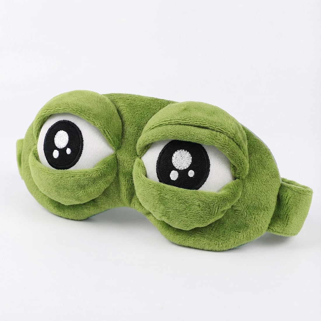Cute Rabbit Sleeping Eye Mask Plush Blindfold Travel Sleep Masks Super Soft Funny Eye Cover for Adult (Green Frog)