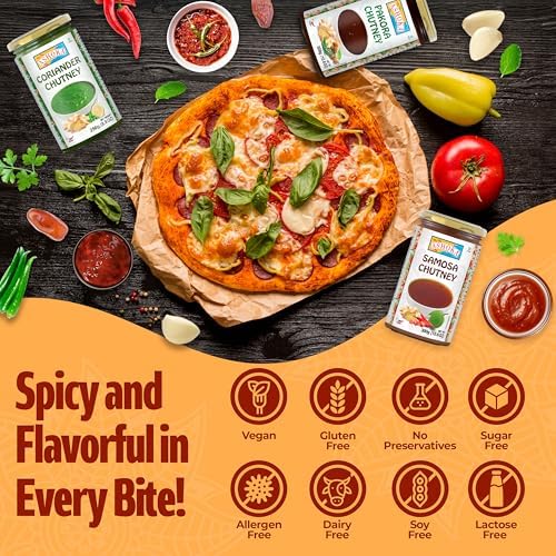 Ashoka Medium Spiced Samosa Chutney | Made with Dry Mango Slices & Coriander Powder | Authentic Indian Recipe | Vegan | Kosher | Great for Veggies and Proteins | Pack of 2