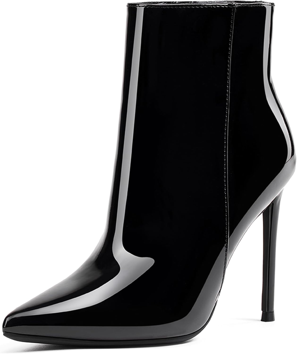 GENSHUO Ankle Boots For Women Pointed Toe 4 Inch High Heel Zipper Stiletto Heels Fall Booties
