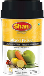 Shan Mixed Pickle 35.27 oz (1000g) - Spicy Vegetables Pickled in Oil - Rich Blends of Spices - Perfect Accompaniment to Everyday Meals - Suitable for Vegetarians - Airtight Pet Jar