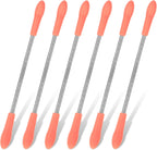 6 Pcs Spring Hair Remover for Face, Hair Removal Tool for Eyebrows, Chin, Cheek and Upper Lip, Portable & Reusable Pink Threading Tool (7.48 Inch, Stainless Steel & Silicone)