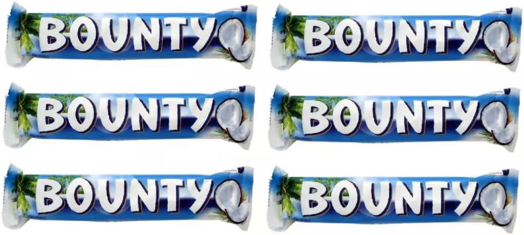 Bounty's-Milk Chocolate & Coconut Bar, Twin Pack 57g, Pack of 6