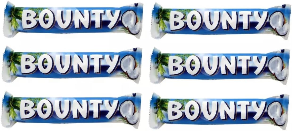 Bounty's-Milk Chocolate & Coconut Bar, Twin Pack 57g, Pack of 6
