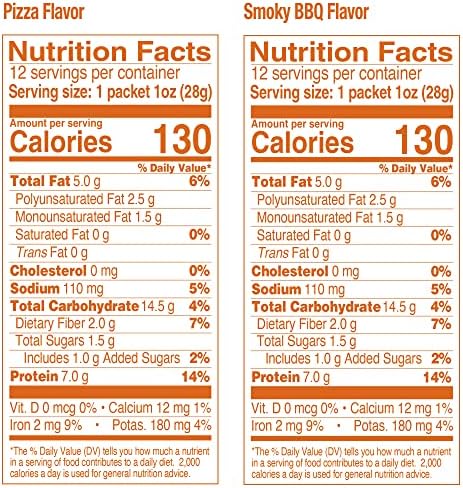 The Happy Snack Company Fava Beans Variety Pack 24 x 1 oz (Smoky BBQ Flavor and Pizza Flavor). High Fiber Vegan Protein Snacks for Adults and Kids. Gluten free. Nut free. Dairy free. Non-GMO and Vegan. Only 130 Cals.