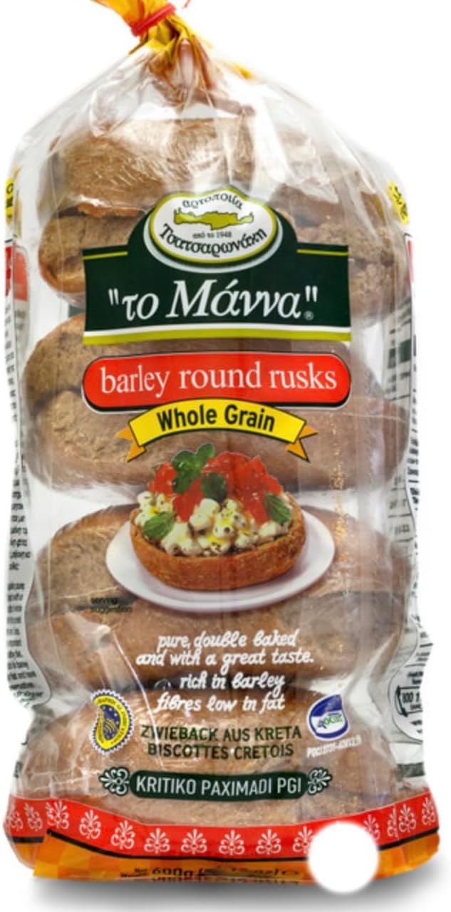 To Manna Barley Round Rusks, Whole Grain, 600g, Double Baked Low Fat