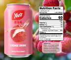 Yeo’s Lychee Drink 10.1 fl oz – Sweet Tropical Lychee Fruit Beverage, Ready to Drink, Serve Chilled or Over Ice (Pack of 24 Cans)