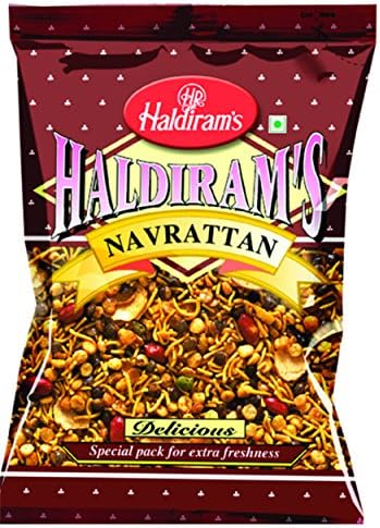Haldiram's Navrattan , Delicious Hot & Spicy Blend of Savoury Noodles, Lentils, Peanuts, Puffed Rice and Sun Dried Potato Chips- 35.30oz, 1kg