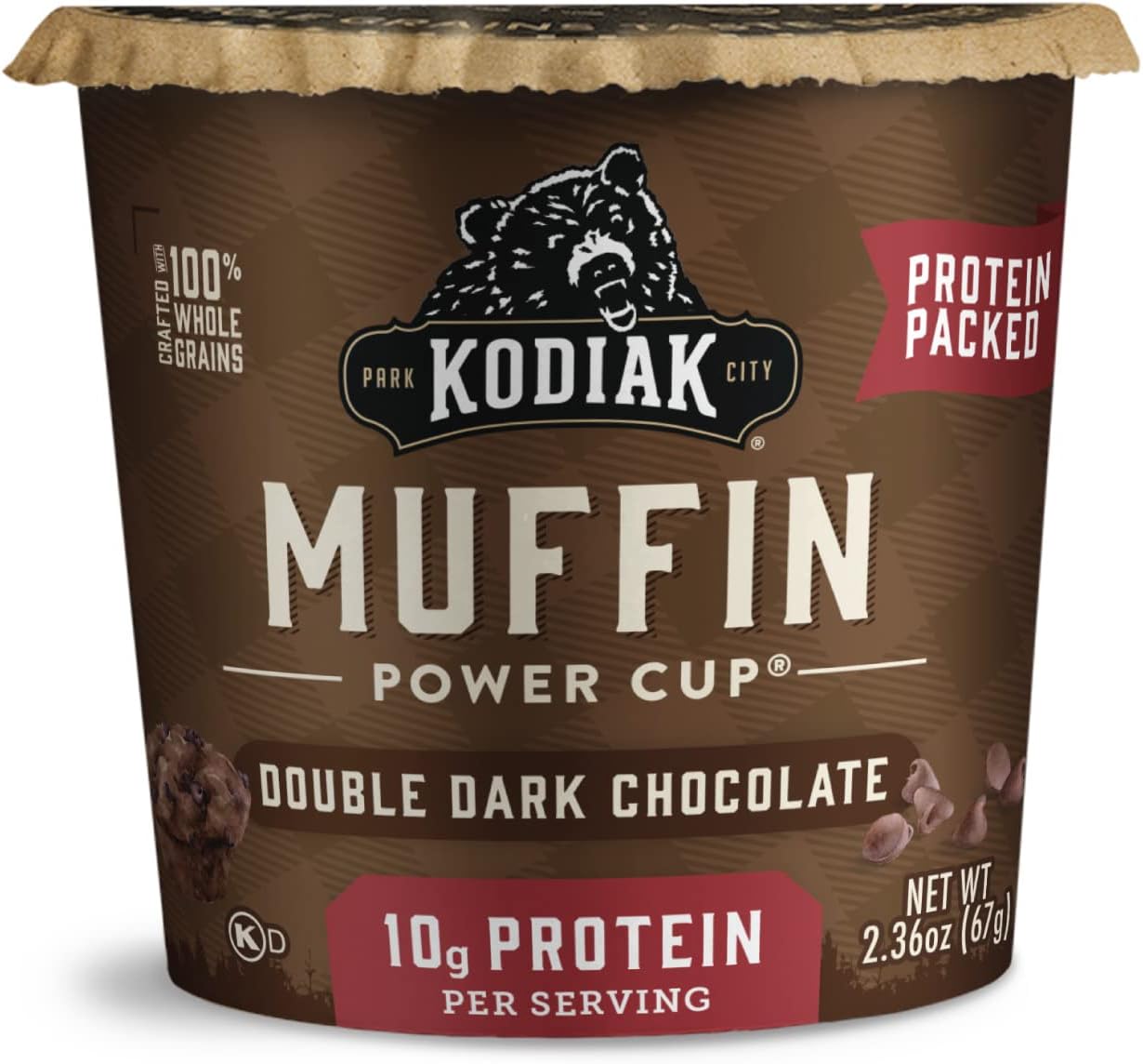 Kodiak Cakes Minute Muffins, Double Dark Chocolate, 2.36 Ounce (Pack of 12) (Packaging May Vary)