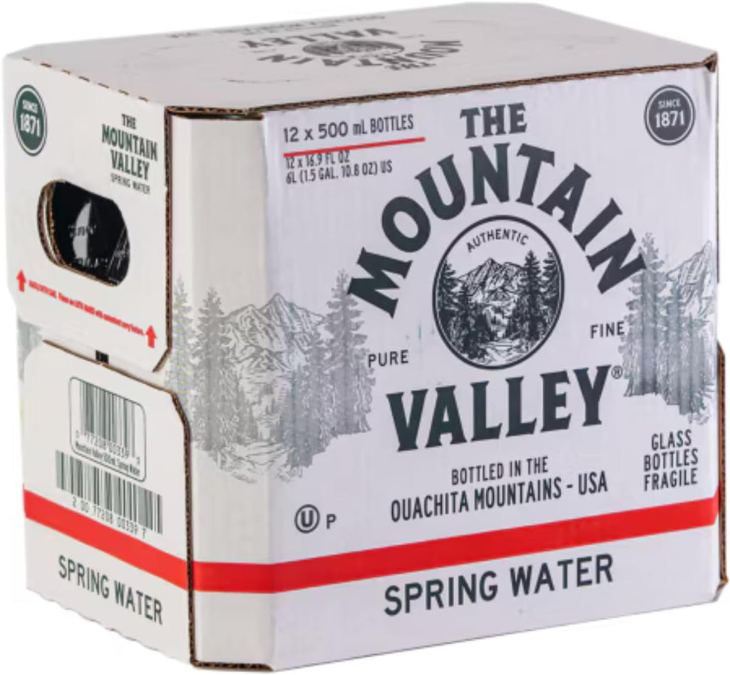 Mountain Valley Spring Water (Glass) 12 Total Bottles - In Generic Voodoux Sales Box