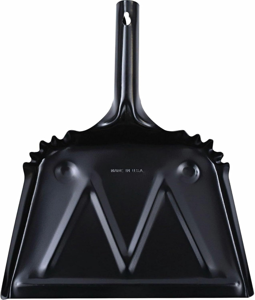 Genuine Joe Heavy-Duty Black Metal Dustpan, 12"