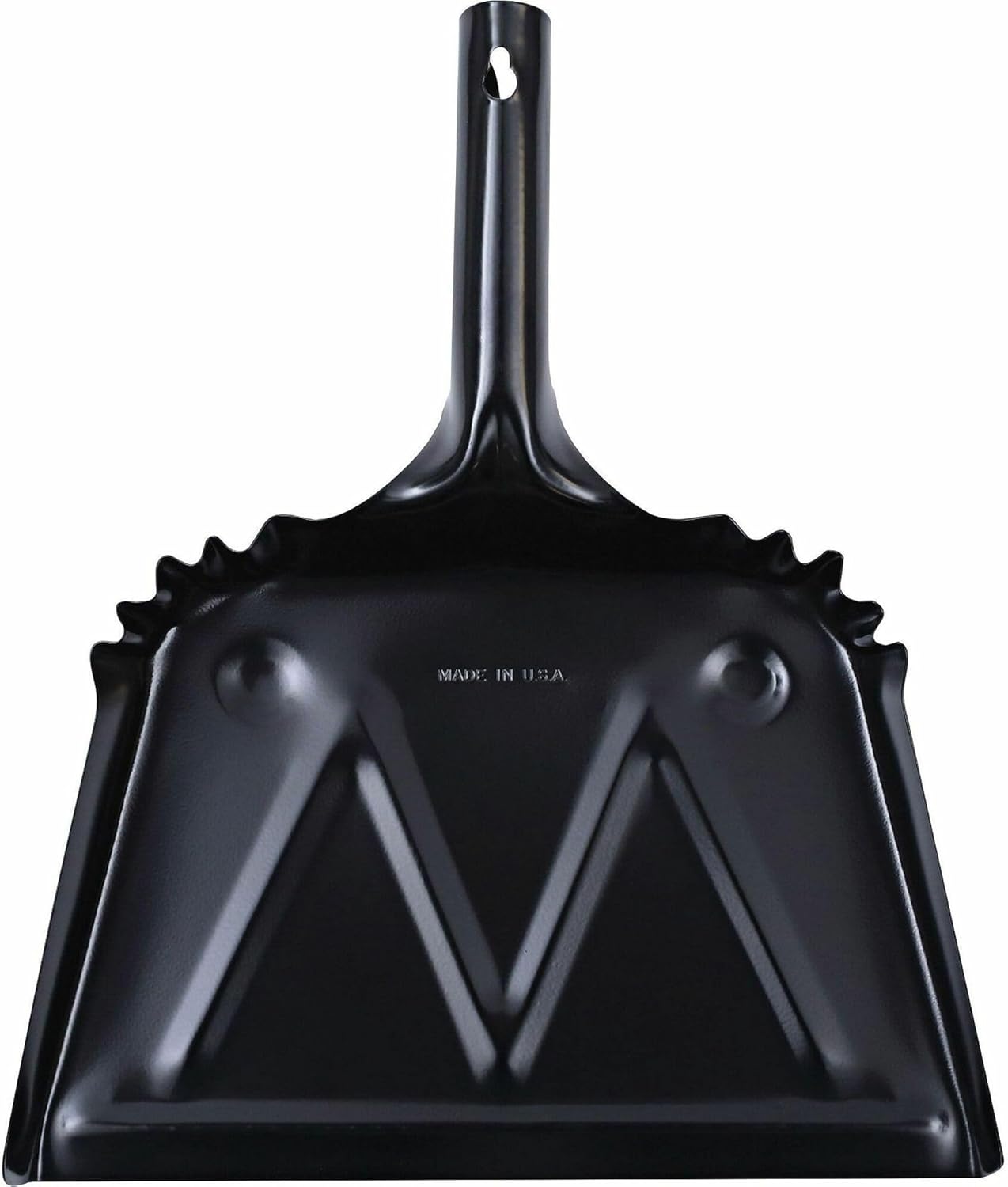 Genuine Joe Heavy-Duty Black Metal Dustpan, 12"