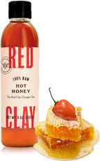 Red Clay Hot Honey - Gluten Free - Paleo Spicy Honey - 100% Pure, Raw Wildflower Honey - Infused Honey with Habanero Peppers - Sweet with a Kick of Heat - Great for Spicy Pizza Topping & More - 9 oz