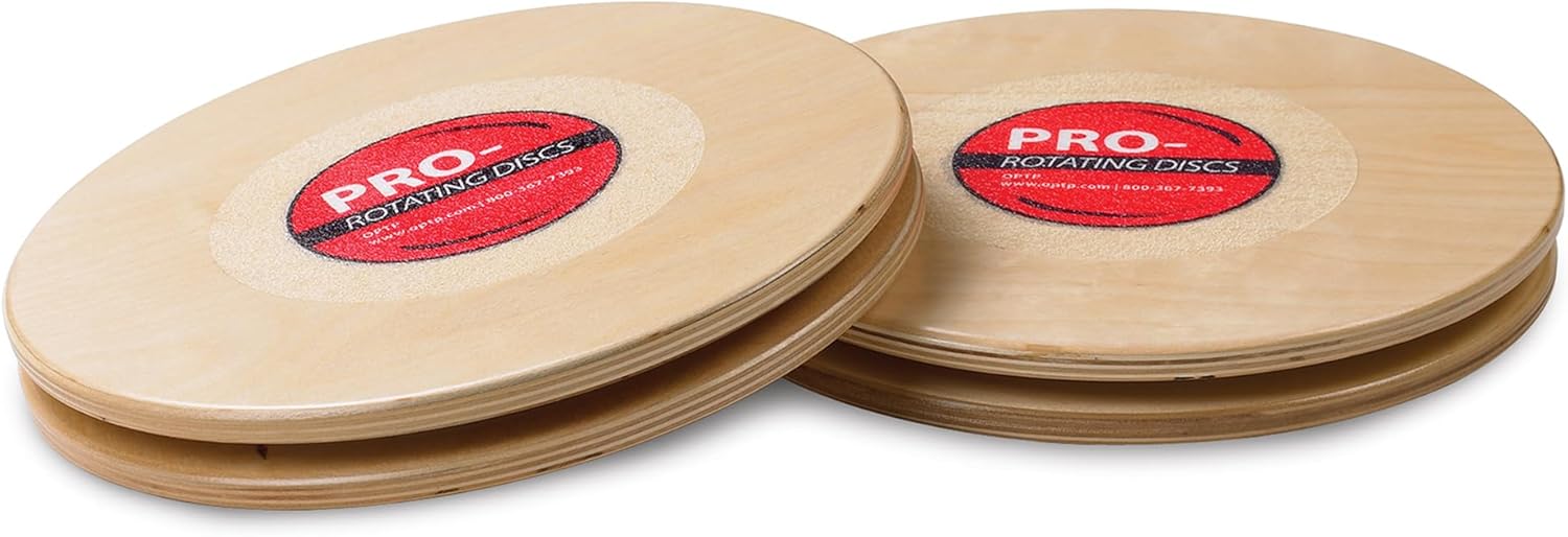OPTP Pro Rotating Discs (Pair) – 11” Wooden Rotator Discs for Strength and Balance Training, Use as Pilates Discs, a Twist Board for Exercise or Core Workout, and Range of Motion - Made in the USA