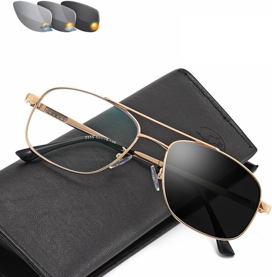 Men Photochromic Bifocal Reading Glasses Aviator Sunglasses Stylish Large Frame Readers Progressive Presbyopic Glasses