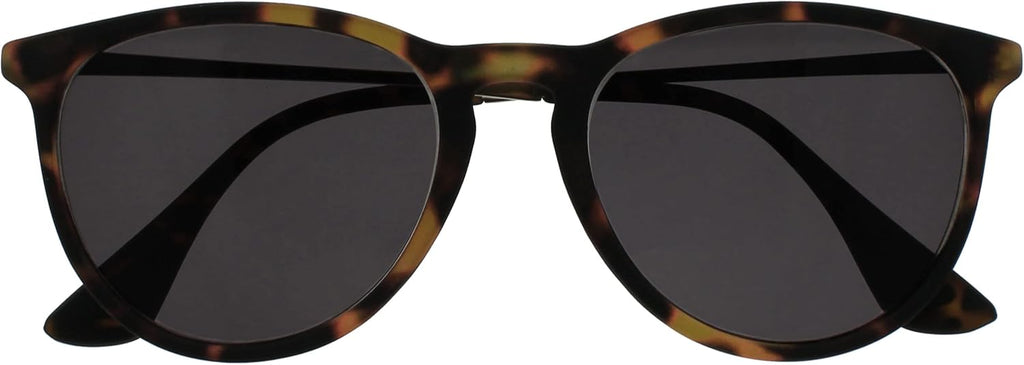 OPULIZE JET Reading Sunglasses for Women Men,Tinted Lens with UV400 Protection,Scratch Resistant Round frame with Spring Hinges,Brown Tortoiseshell Front Silver Arms +1.5 (Pack of 1)