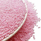 SE Si&Moos Nonpareil Sprinkles, 2mm Baby Pink Mini Edible Pearls Pink Sprinkles for Cake Decorating Halloween Cookie Decorations Wedding Baby Shower Party Christmas Holiday Supplies 3.5 OZ