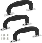 BokWin Black Plastic Luggage Handle,6.1 Inch/155mm Antique Suitcase Handle Pull,Imitation Leather Trunk Handle Replacement(3 Pcs)