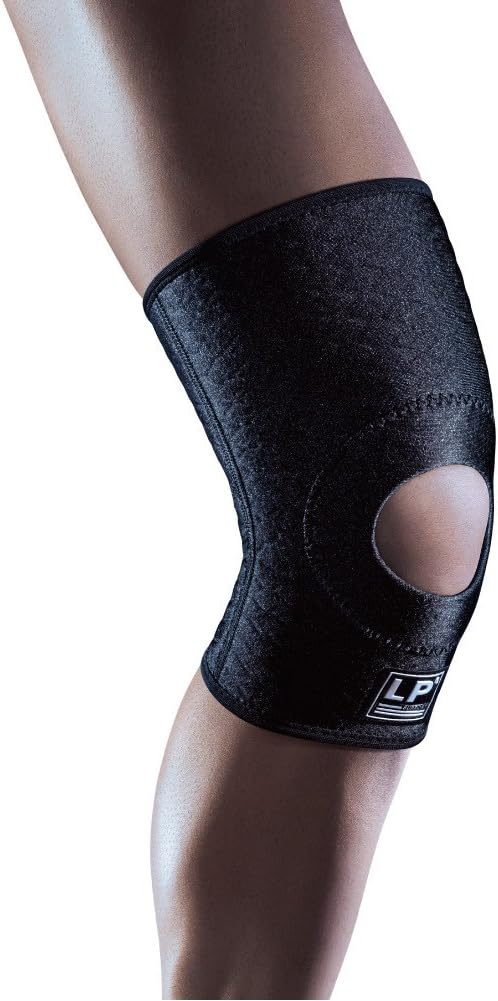 LP SUPPORT 708CA Extreme Knee Support Compression Sleeve - Breathable CoolPrene Athletic Brace Knee (Black - Size S)