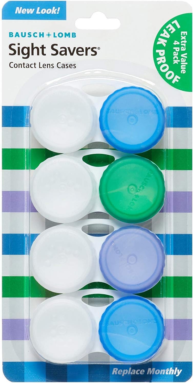 Bausch & Lomb Sight Savers Leak Proof Contact Lens Cases, 4 Count, Pack of 1