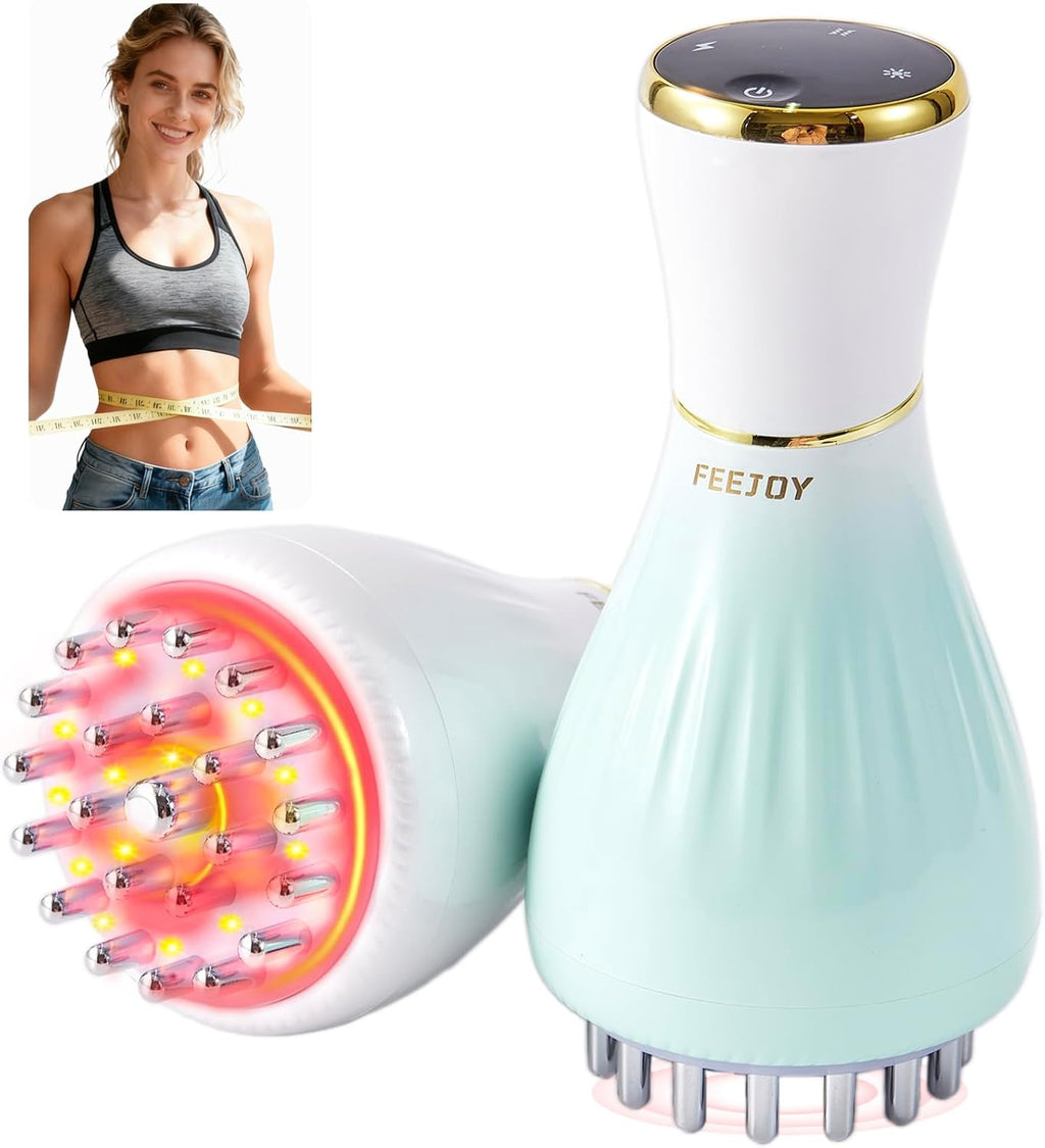 Lymphatic Drainage Massager & Massage Tool, Body Sculpting Machine & Fascia Blaster for Cellulite with Microcurrent, Light, Heat & Vibration, for Legs, Arms & Belly