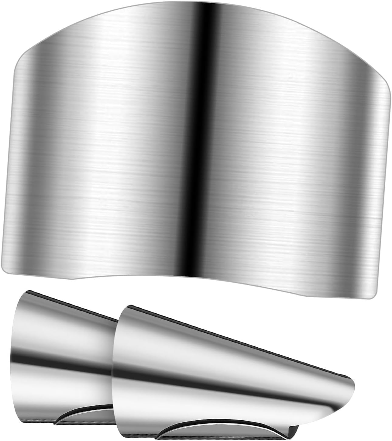 Homoyoyo 3pcs Stainless Steel Finger Guards Finger Covers for Kitchen Cutting Protection Reusable Chopping Tools for Cooking Safety