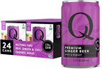 Q GINGER BEER with Real Ginger & Organic Agave - Ideal for Cocktails & Mocktails - Made with Real Ingredients, Perfectly Carbonated & Less Sweet - 80 Calories per Can - 7.5 Fl Oz Cans (Pack of 24)