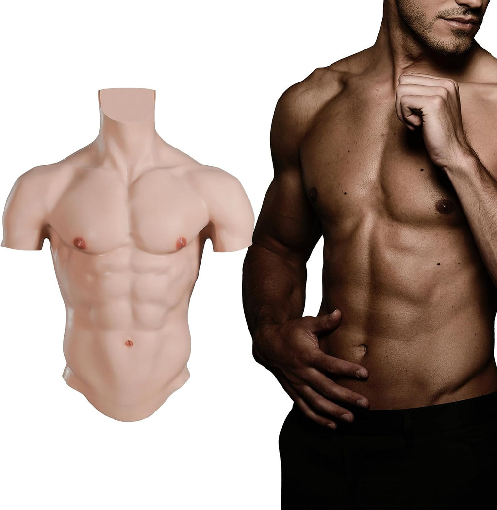 Silicone Muscle Chest Realistic Male Chest Plate Muscle texture Simulation skin silicone Muscle Chest Suit