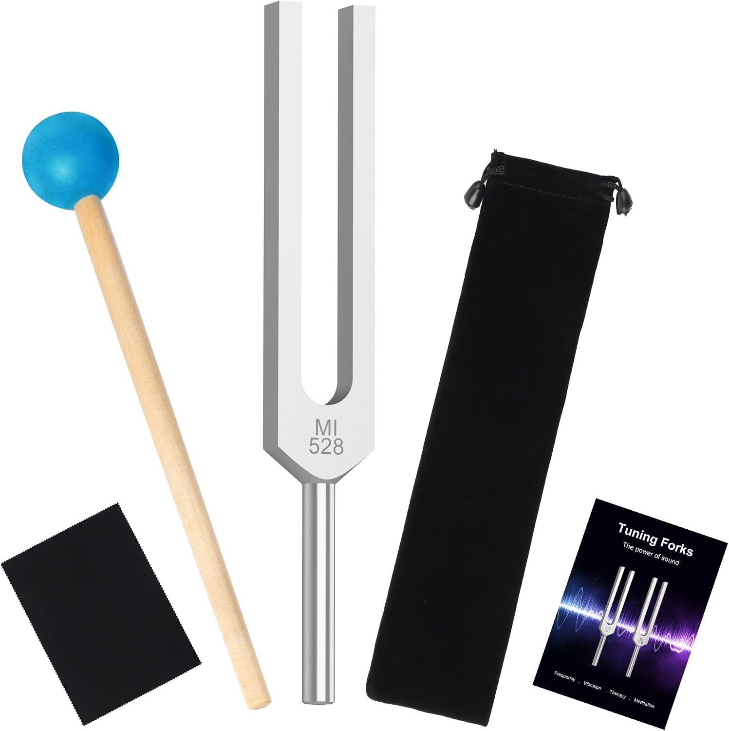 528Hz Tuning Fork,Aluminum Alloy material with Silicone Hammer and Storage Bag,Suitable for Yoga, Chakra Balance,Relaxation