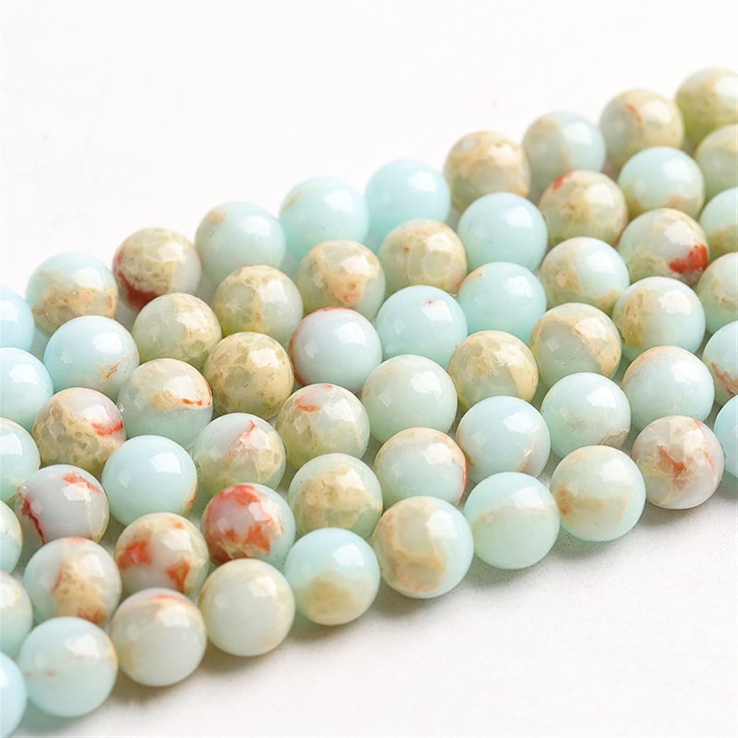 Scattered Beads Shoushan Stone Round Beads Magic Color Emperor Stone DIY Jewelry Accessories 1pc semi-Finished Beads (Color : Shoushan Stone, Size : 8mm)