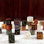 Set of 6 Pieces Natural Crystal Stone Dice 16mm/0.6", 6 Sided Clear Quartz Amethyst Green Aventurine Tigers Eye Rose Quartz Jasper Dice for Decoration, Collection, Board Game, Crystal Gift