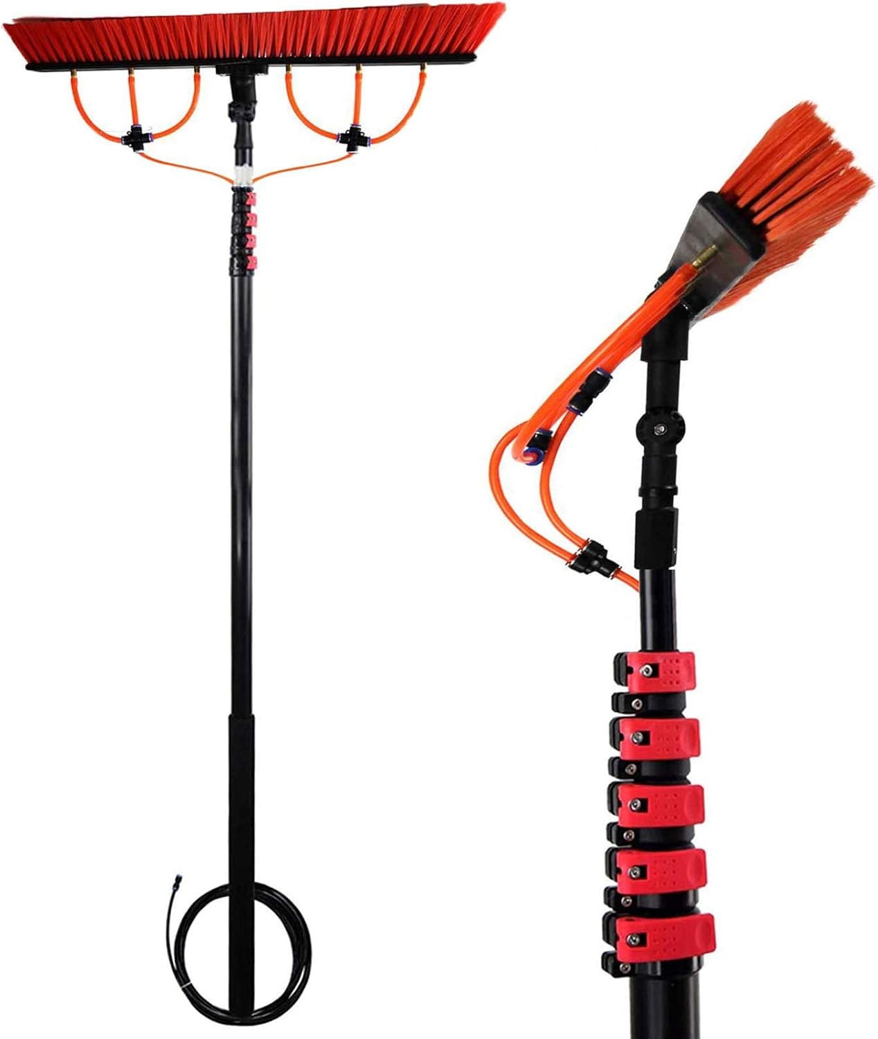Water Fed Pole Kit, Solar Panel Cleaner, 3.6-11M Window and Solar Cleaning Pole Brush Window and Solar Panel Cleaning System Windows Cleaning & Washing Tool,24FT/7.2M