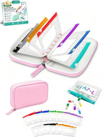 A8 Waterproof Pill Organizer Set, Waterproof Pill Pouch Set, Travel Medicine Organizers with 14 Color-Coded Pouches, Leakproof Reusable Zippered Storage Case, Compact Daily Pills Holder(Pink)