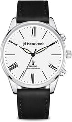 Hearkent Atomic Talking Watches for Visually Impaired, American Accent Voice, Roman Numerals Watch with Leather Band, Speaks Time & Date, Ideal Watch for Elderly & Blind People