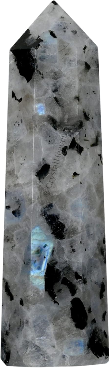 Aashita Creations Rainbow Moonstone Crystal Tower Obelisk Point for Chakra, Healing and Balancing - AAA Grade Original Certified (2-3 Inches)