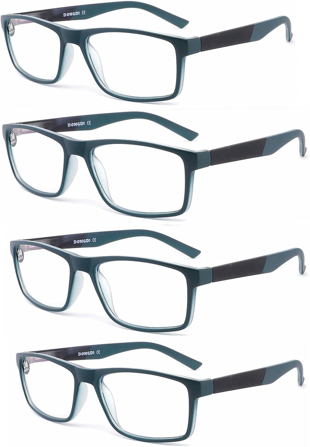 DONGDI Blue Light Blocking Reading Glasses 4 Pack Computer Readers for Women Men,Anti Glare UV Ray Filter Eyeglasses… (4pack-green, 2.50)