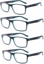 DONGDI Blue Light Blocking Reading Glasses 4 Pack Computer Readers for Women Men,Anti Glare UV Ray Filter Eyeglasses… (4pack-green, 2.50)