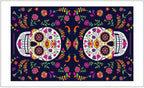 Day of The Dead Sugar Skull Set of 2 Decorative Towels for Bathroom & Kitchen (Black)