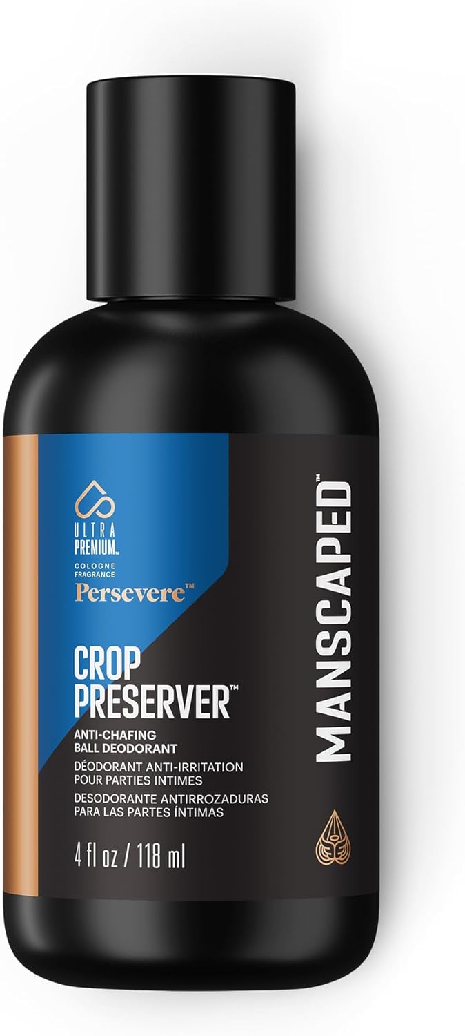 MANSCAPED® The Crop Preserver®, Men's Ball Deodorant Lotion, Male Care Hygiene Moisturizer, Anti-Chafing Groin Protection with Cooling Aloe Vera, Persevere® Scent, 4oz