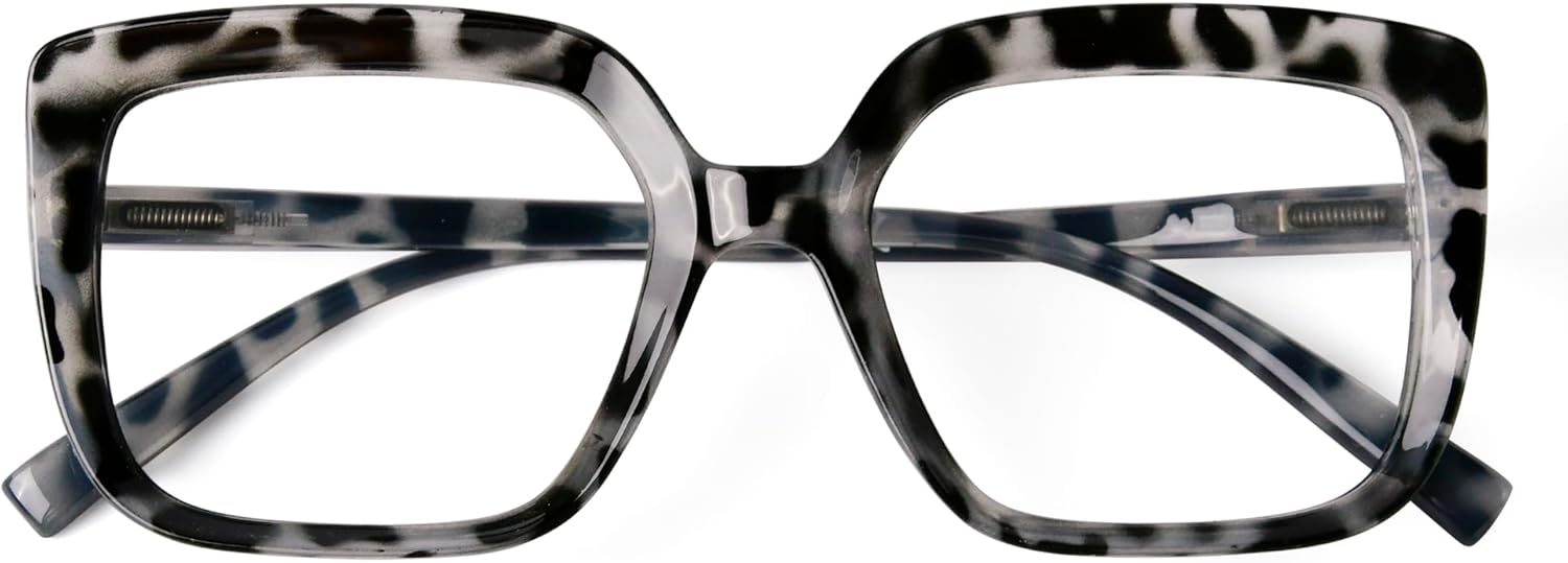Eyekepper Reading Glasses for Women Large Frame Readers Eyeglasses Oversize - Grey Tortoise +0.50