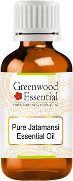 Greenwood Essential Jatamansi (Spikenard) Essential Oil (Nardostachys jatamansi) Pure | Non-Sticky | Non-Greasy | Lightweight | Men & Women | All Skin Types | Steam Distilled 10ml (0.33 oz)