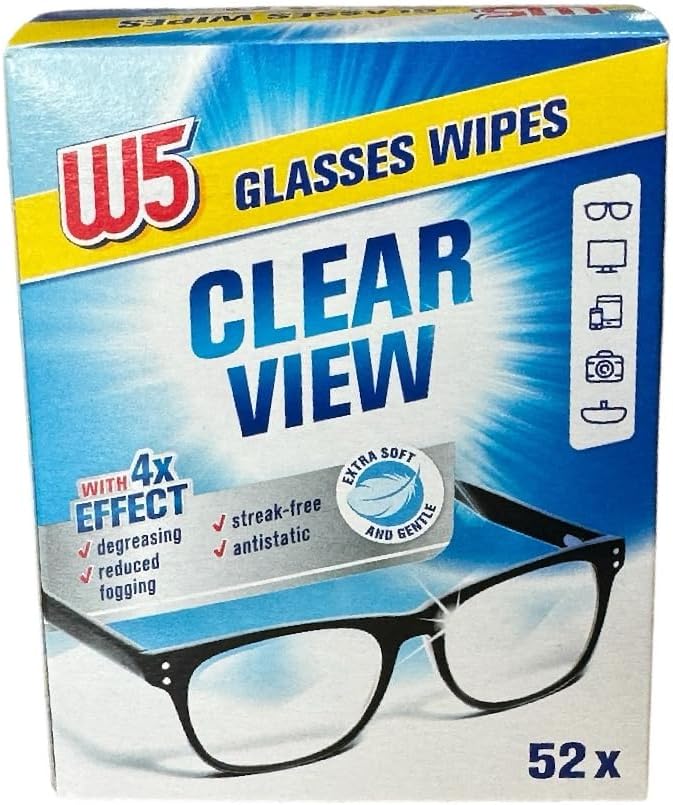 W5 Glasses Lens Cloths 52 Pcs Wipes Cleaning Glasses Camera Phone