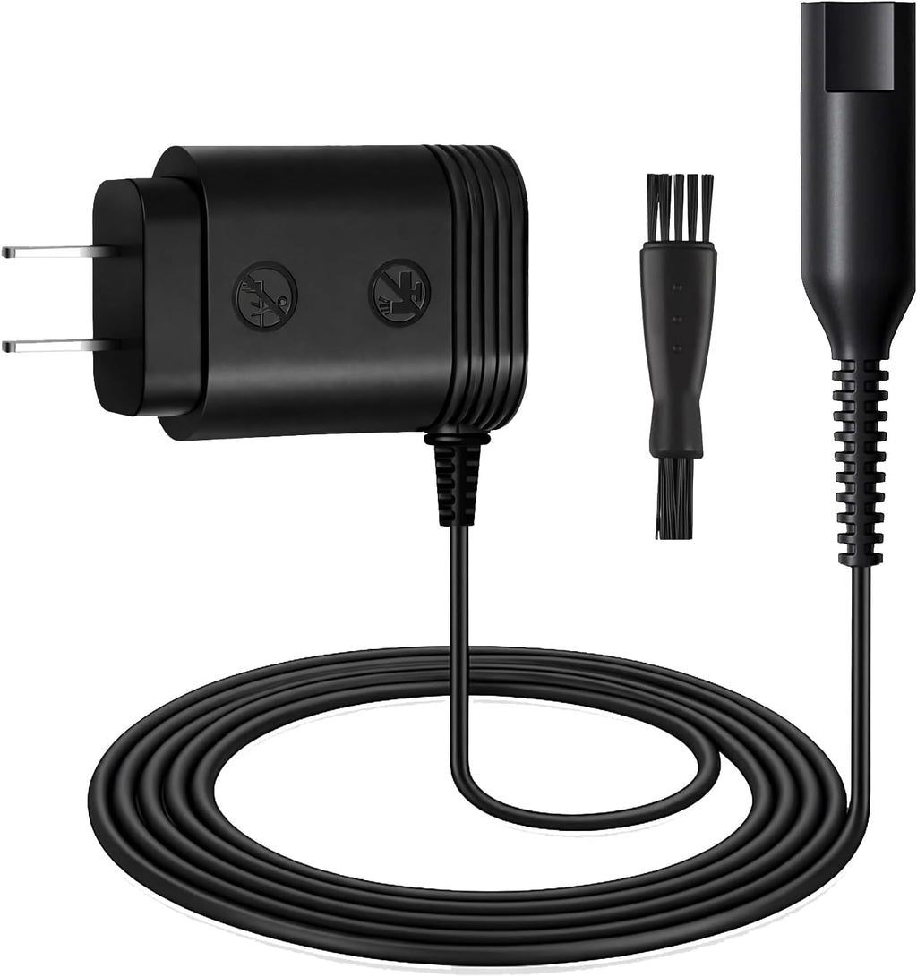 12V Charger Compatible with Braun Series 7 3 9 5 8 6 1 Shavers, Power Cord Replacement for S1 S3 S5 S6 S7 S8 S9 Electric Razor, 12V 400mA US Plug Wall Adapter + Cleaning Brush